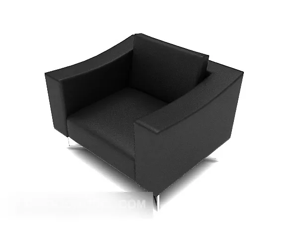 Black Sofa Single Style 3d model Black Sofa Single Style 3d model
