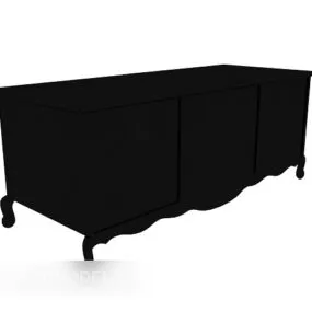 Black Walnut Wooden Tv Cabinet 3d model