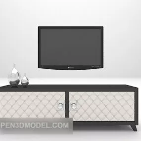 Black White Tv Cabinet Furniture 3d model