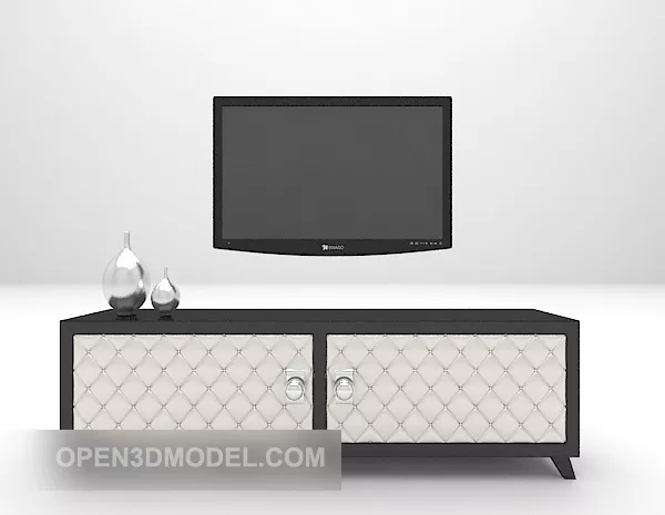 Black White Tv Cabinet Furniture 3d model Black White Tv Cabinet Furniture 3d model