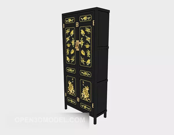 Black Wardrobe 3d model Black Wardrobe 3d model