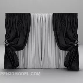 Black And White Home Curtain 3d model
