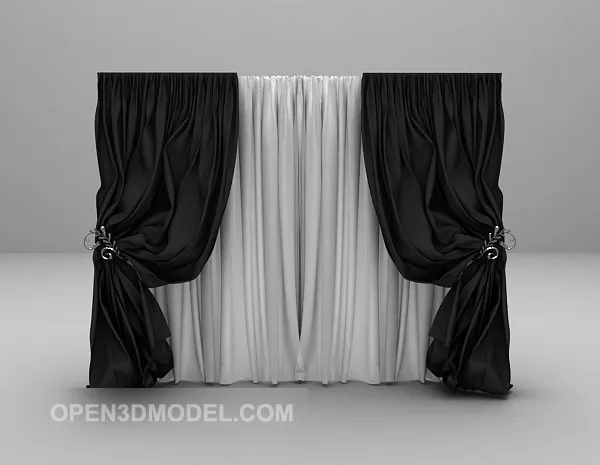 Big Curtain For Meeting Room 3d model