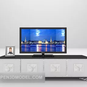 Black White Tv Cabinet Home Furniture 3d model