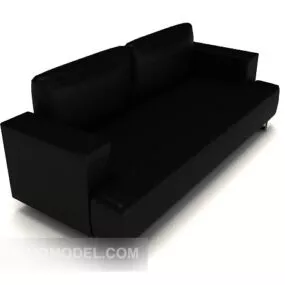 Black Business Simple Double Sofa 3d model