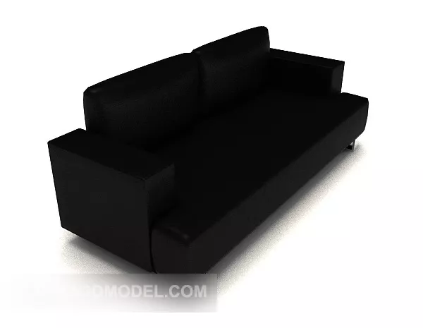 Black Business Simple Double Sofa 3d model Black Business Simple Double Sofa 3d model