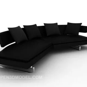 Black Compact Multiplayer Sofa 3d model