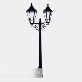 Black Courtyard Streetlight Furniture 3d model