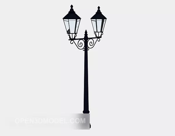 Classic Streetlight With Five Lamps 3d model