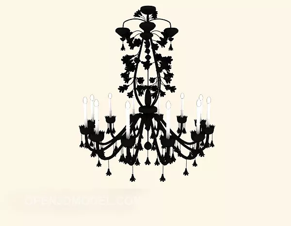 Black Craft Chandelier For Home 3d model Black Craft Chandelier For Home 3d model