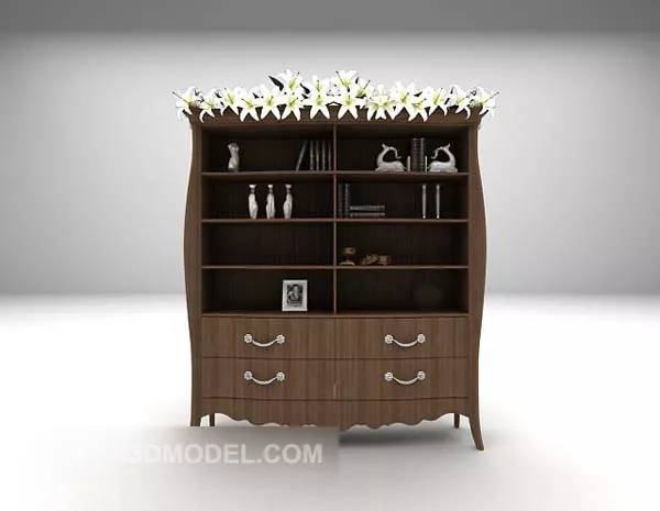 Black Retro Style Display Cabinet Furniture 3d model Black Retro Style Display Cabinet Furniture 3d model