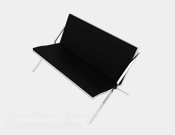 Leather Lounge Chair Curved Shape 3d model