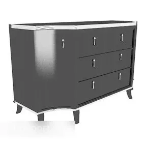 Black Drawer Side Cabinet 3d model