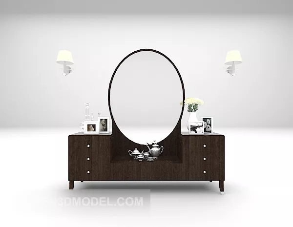Mirror With Antique Frame 3d model