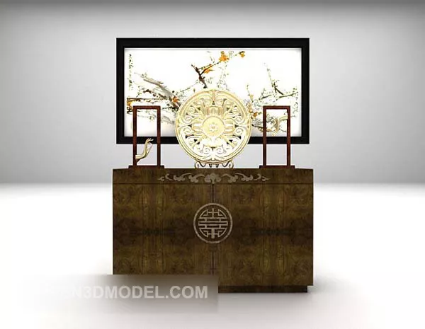 Black Wooden Entrance Hall Cabinet 3d model Black Wooden Entrance Hall Cabinet 3d model