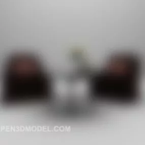 Black Fabric Sofa 3d model