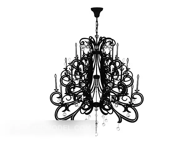 Black Fancy Chandelier Decor 3d model Black Fancy Chandelier Decor 3d model