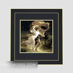 Black Hanging Painting Set-up 3d model