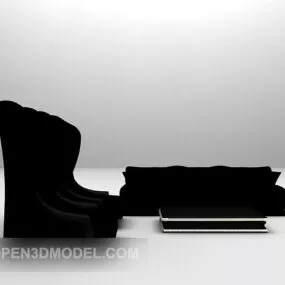 Black High-back Editing Sofa Combination Furniture 3d model
