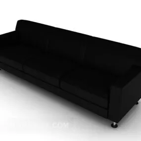 Black Home Leather Sofa Design 3d model