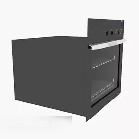 Black Home Microwave Oven 3d model