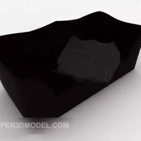 Black Home Simple Double Sofa 3d model