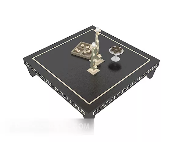 Black Home Solid Wood Coffee Table 3d model Black Home Solid Wood Coffee Table 3d model