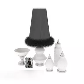 Black Lamp Head Lamp 3d model
