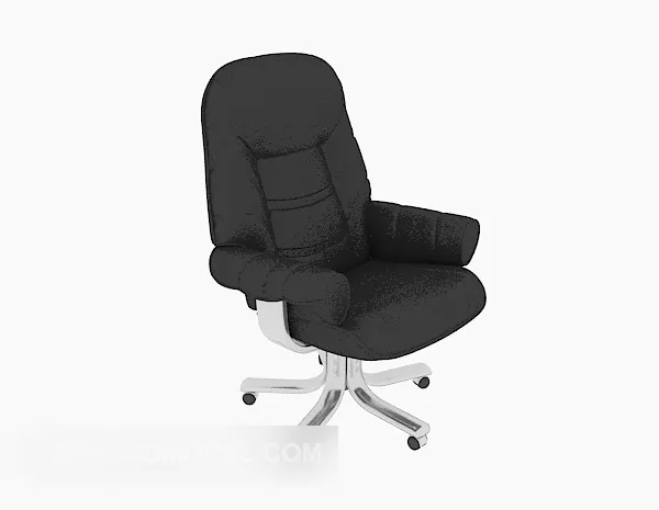 Black Leather Boss Chair 3d model Black Leather Boss Chair 3d model