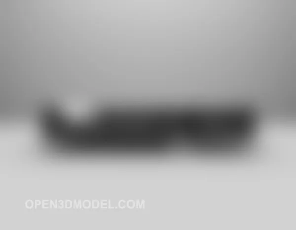 Black Leather Double And Single Sofa 3d model Black Leather Double And Single Sofa 3d model