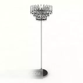 Black Long Floor Lamp 3d model