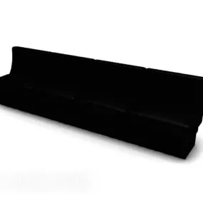 Black Long Strip Multi-seaters Sofa 3d model