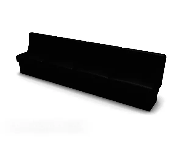 Black Long Strip Multi-seaters Sofa 3d model Black Long Strip Multi-seaters Sofa 3d model
