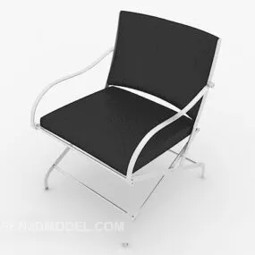 Black Metal Lounge Chair 3d model