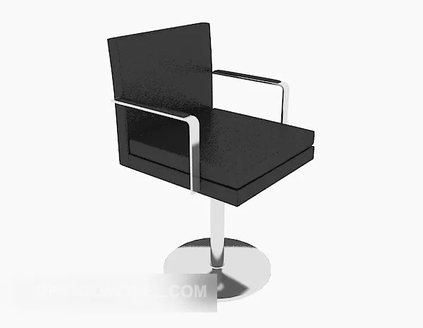 Black Metal Office Chair One Leg 3d model Black Metal Office Chair One Leg 3d model
