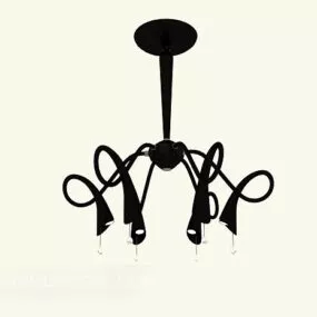 Black Vintage Minimalist Chandelier 3d model