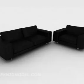 Black Minimalist Sofa 3d model