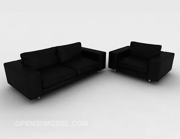 Black Minimalist Sofa 3d model Black Minimalist Sofa 3d model