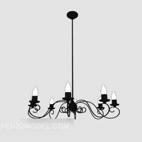 Black Minimalist Craft Chandelier 3d model