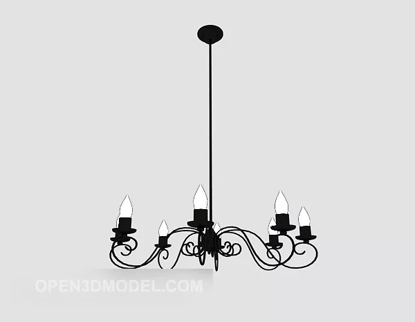 Black Minimalist Craft Chandelier 3d model Black Minimalist Craft Chandelier 3d model