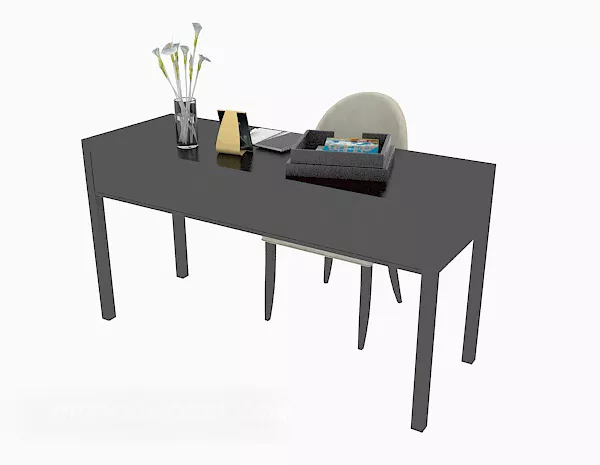 Work Desk Black Minimalist Style 3d model Work Desk Black Minimalist Style 3d model