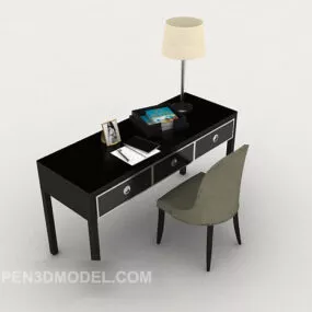 Black Minimalist Desk Chair 3d model