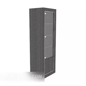 Black Minimalist Display Cabinet 3d model