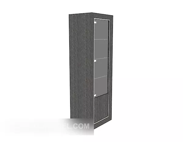 Black Minimalist Display Cabinet 3d model Black Minimalist Display Cabinet 3d model
