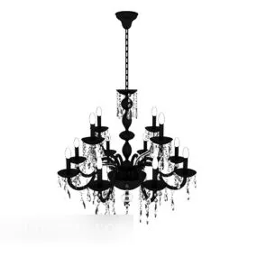 Black Minimalist Living Room Chandelier 3d model