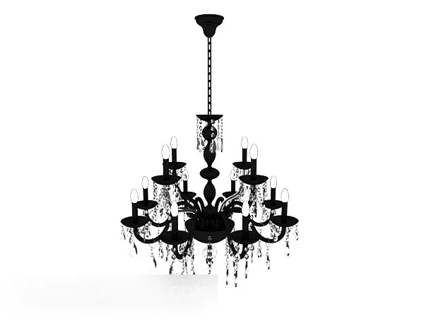 Black Minimalist Living Room Chandelier 3d model Black Minimalist Living Room Chandelier 3d model