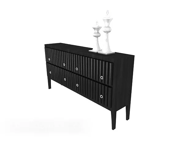 Black Minimalist Side Cabinet 3d model Black Minimalist Side Cabinet 3d model