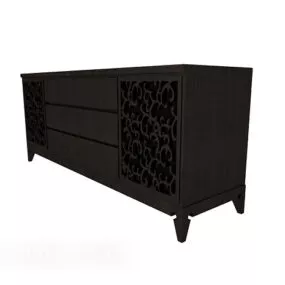 Black Minimalist Side Table 3d model