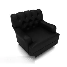 Black Minimalist Sofa Leather 3d model