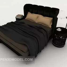 Black Modern Bed Furniture 3d model